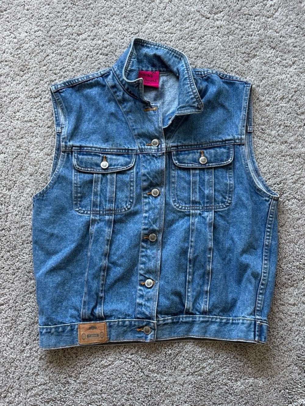 Vintage Blue Denim Vest - Women's Sleeveless Jacket